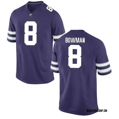 Men's Nike Ty Bowman Kansas State Wildcats Game Purple Football College Jersey